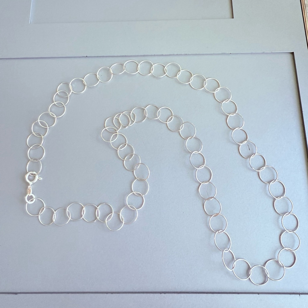 Interlocking Circle Link Sterling Silver Adjustab… - image 2